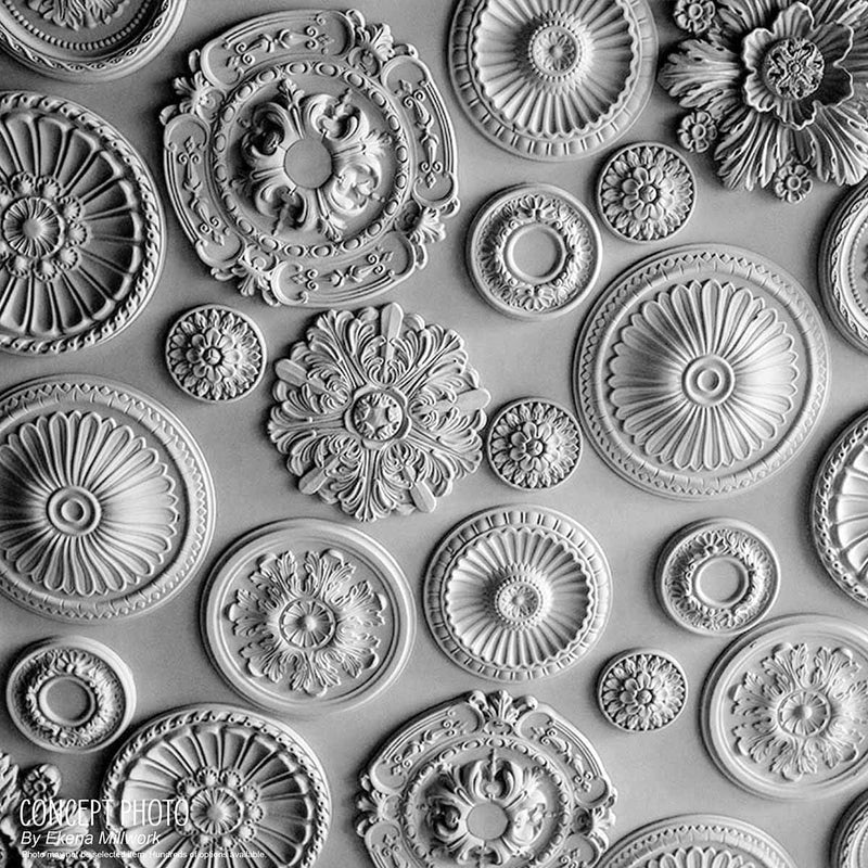 Ekena Millwork CM18GAWHF Granada Ceiling Medallion fits Canopies up to 6 5/8, Witch Hazel Witch Hazel (Flat Finish)