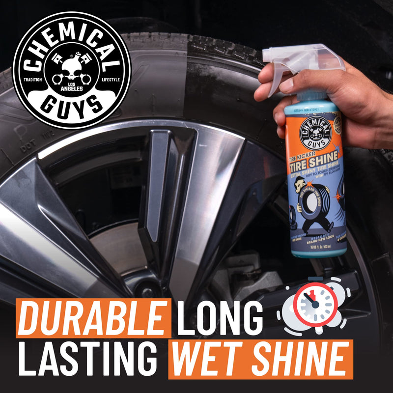 Chemical Guys TVD11316 Tire Kicker Sprayable Extra Glossy Tire Shine (Works on Rubber, Vinyl & Plastic) Safe for Cars, Trucks, Motorcycles, RVs & More, 16 fl oz