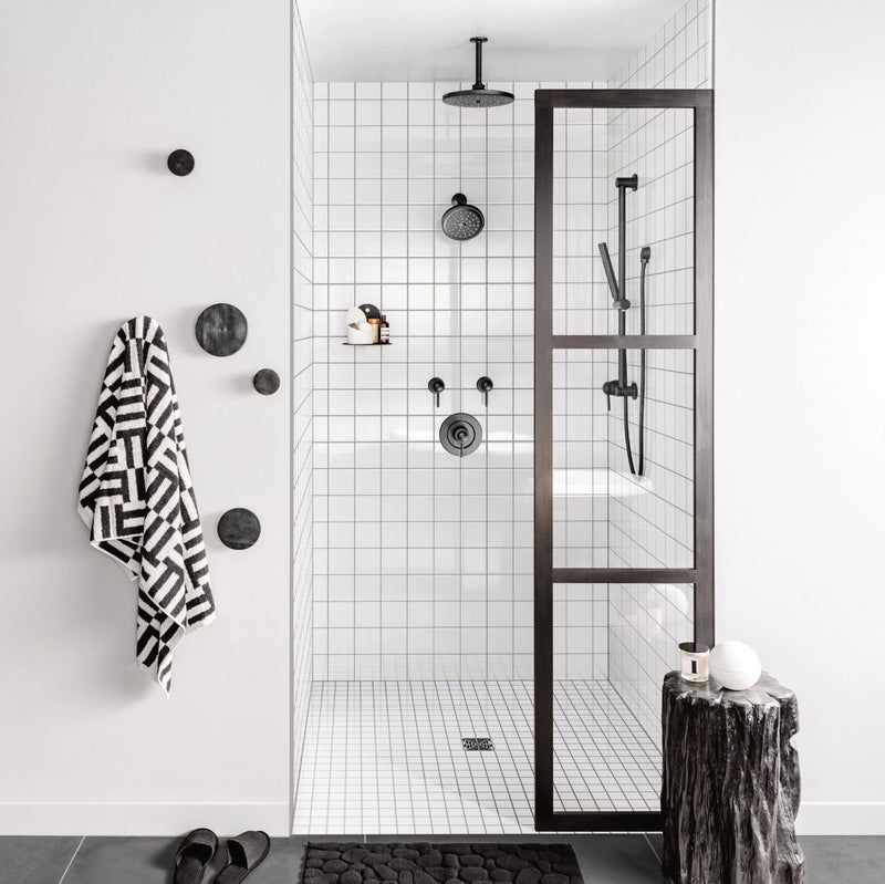 Moen Round Wrought Iron Drop Ell Handheld Shower Wall Connector, A725WR 0.5 Matte Black