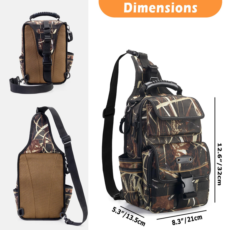 Electrician Tool Pouch Bag, Zippered HVAC Tool Organizer with Ergonomic Handle and Shoulder Strap for Maintenance Repair Technicians, Camouflage (Patent Pending)