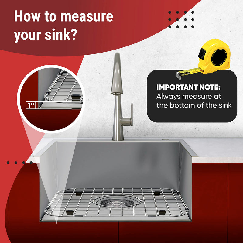 Kitchen Sink Protector Grid, Stainless Steel Sink Bottom Grid 13.6 x 11.6 Inch, Sink Rack for Bottom Protection Steel Gray