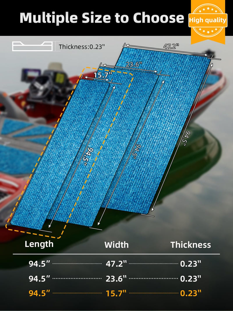 FOCEAN Boat Flooring EVA Foam Boat Decking Marine Flooring Camo Self-Adhesive Marine Mats for Jon Boats Bass Boat Kayak RV 94.5"x15.7", Blue Camo 94.5" x 15.7"