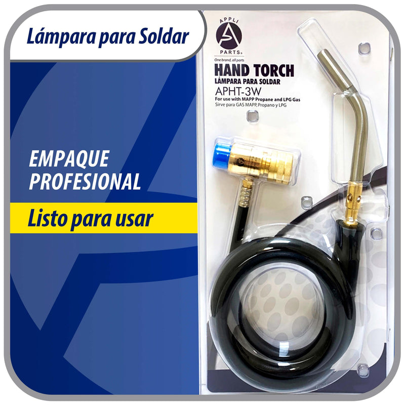 Appli Parts APHT-3W Single Burner Hand Torch with 5 ft Hose and Handle for Soldering Welding and brazing with map or Propane Fuel for HVAC and Plumbing