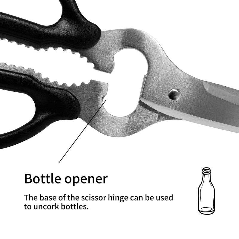 Seki Japan Left Handed Multifunctional Kitchen Scissors, Stainless Steel Blade Soft Grip Kitchen Shears
