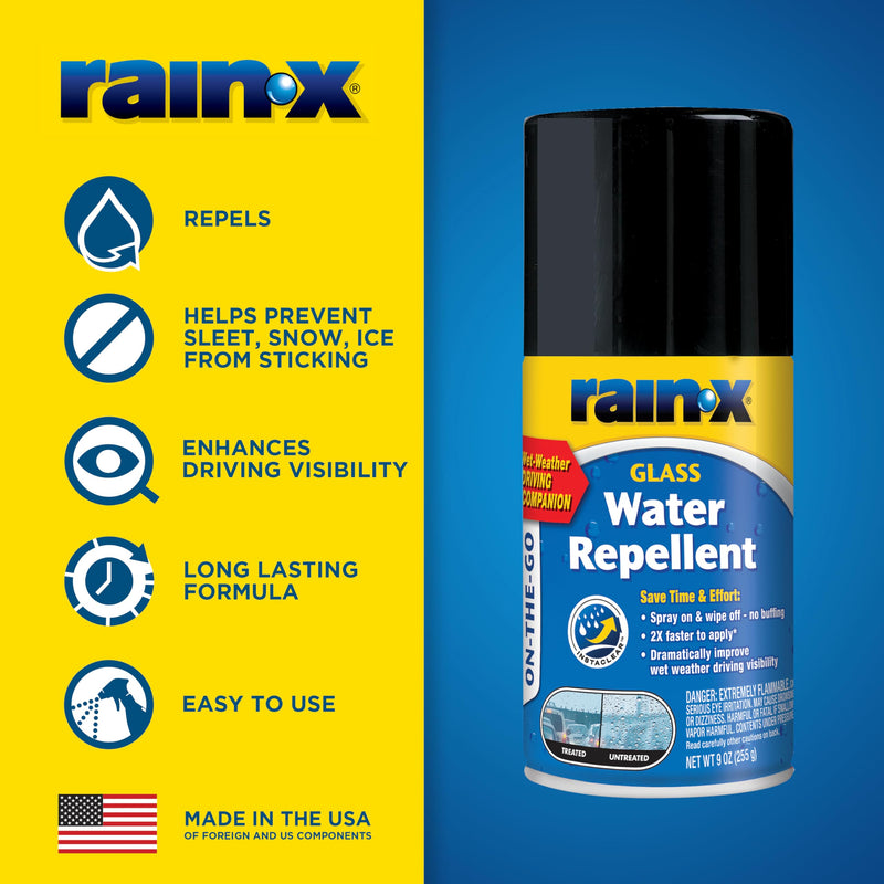 Rain-X 630167 On-the-GO Glass Water-Repellent Aerosol 9 oz.