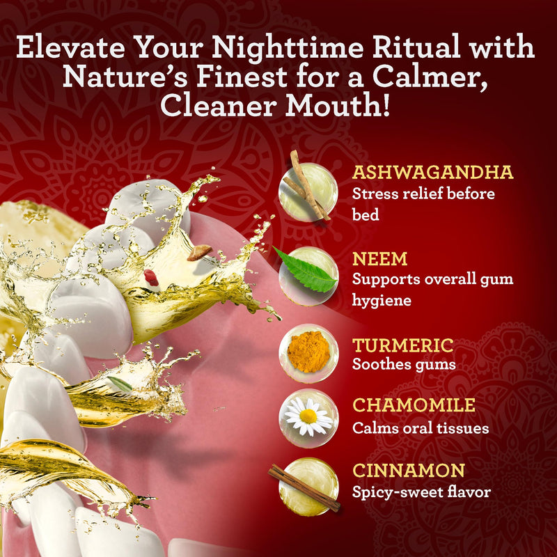 GuruNanda Cinnamon Oil Pulling Mouthwash, Promotes Calmness, with Neem & Ashwagandha for Fresh Breath & Happy Gums, Alcohol-Free, with Toothbrush & Tongue Scraper, 8 Oz (Pack of 2) 8 Fl Oz (Pack of 2)