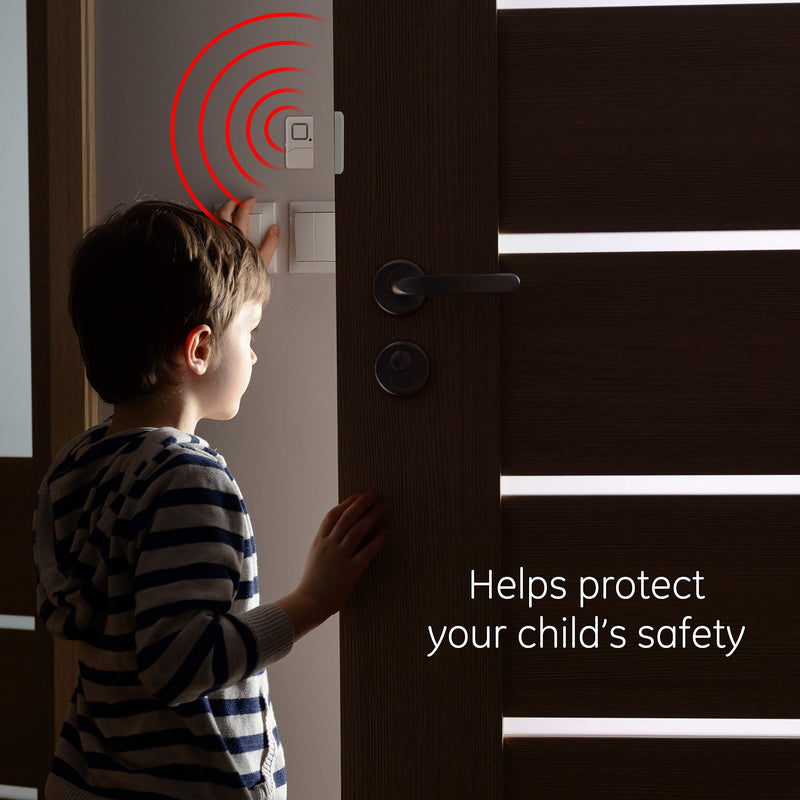 GE 45115 Personal Security Window/Door, 2-Pack, DIY Protection, Burglar Alert, Wireless Chime/Alarm, Easy Installation, Ideal for Home, Garage, Apartment, Dorm, RV and Office, White, 2 Count 2 Pack