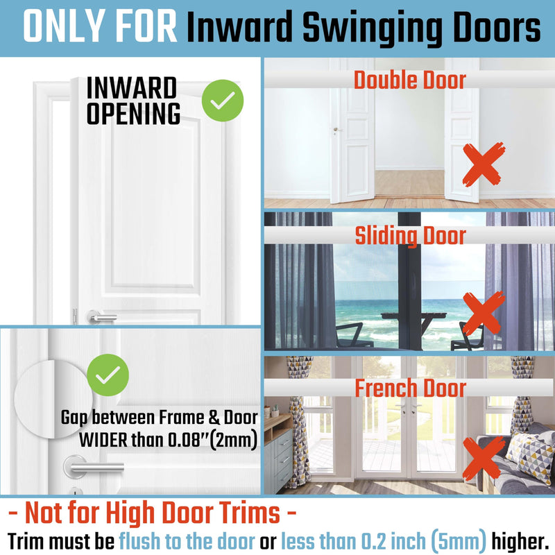 GreaTalent 2Pack Home Security Door Reinforcement Lock Childproof, Add High Security to Home Prevent Unauthorized Entry, Aluminum Construction Finish Black Aluminum-2Pack