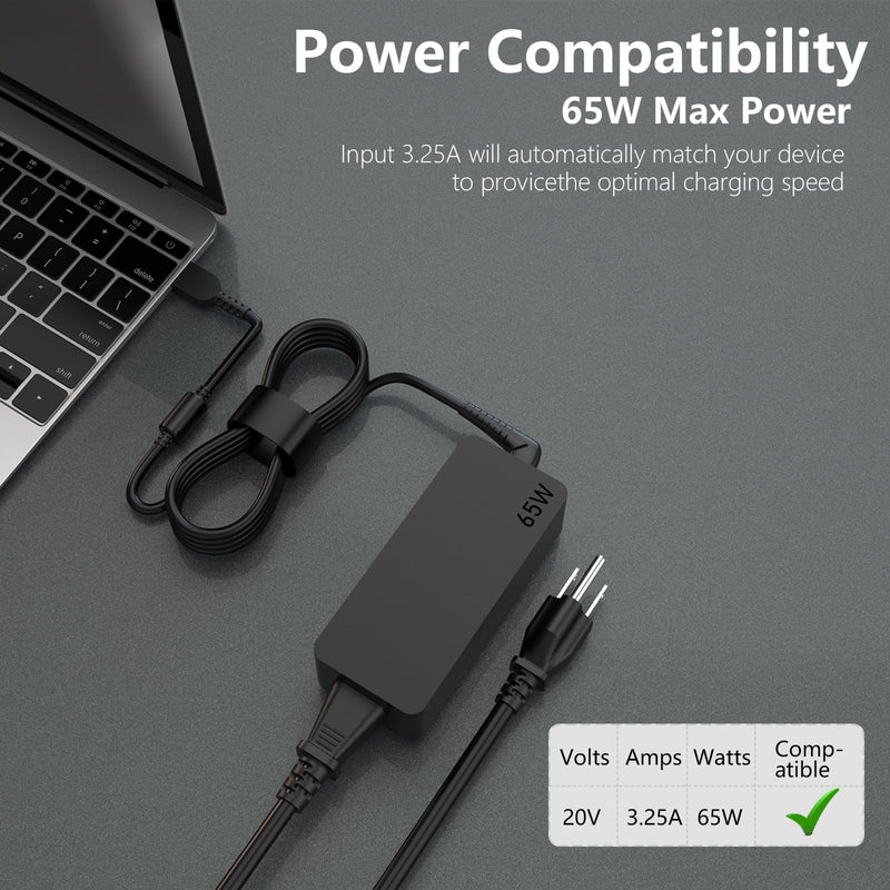 65W Thinkpad AC Charger for Lenovo Thinkpad T470 T470S T460 E531 E440 L470 L440 ADLX65NLC2A ADLX65NCC3A ADLX65NCC2A Laptop Adapter