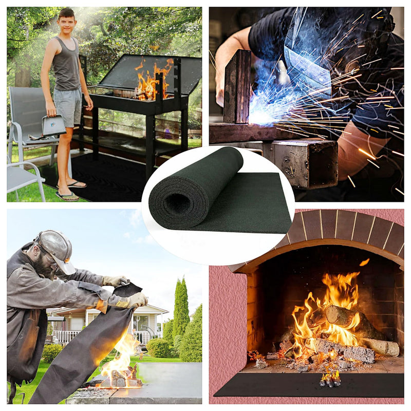 39 x 48 x 1/5 inches Carbon Fiber Welding Blanket Fireproof, Heat Resistant Fabric 3000°F High Temp Insulation Pad, Flame Retardant Protective Mat for Soldering Welding Brazing Plumbing 39 x 48 inches(1m x 1.2m)
