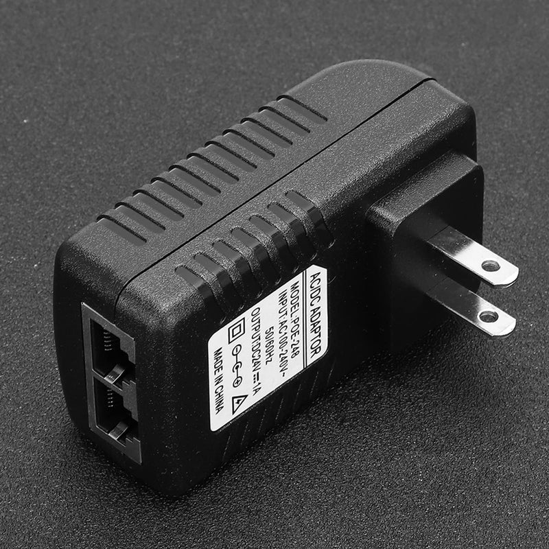 Yinhing Power Adapter Plug POE Injector EU/US Optional POE Plug POE Injector 100-240V DC 24V 1A Power Adapter Plug POE Plug POE Injector Adapter(US Plug) Us Plug
