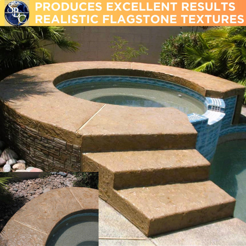 The Original Weathered Flagstone, Concrete Roller Stamp, Stone Texture Roller, Concrete Roller Stamp, and Masonry Form, for decorative concrete patios, driveways, walkways, water features, etc. by SBC WeatheredFlagstone