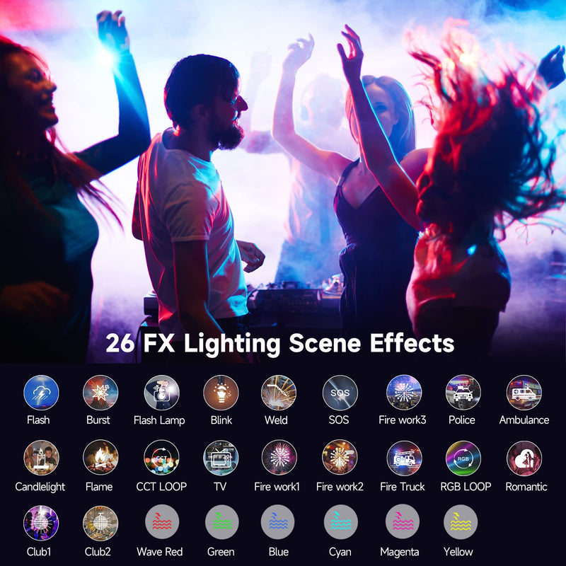 Weeylite CRI 95+ RGB Video Light, App Control LED On Camera Light 360° Full Color Portable Photography Lighting with 26 Scene Modes/2800K-6800K/2000mAh Rechargeable Mini LED Selfie Photo Light S05-Grey