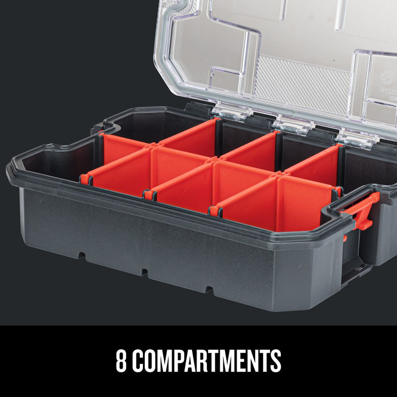 CRAFTSMAN VERSASTACK Storage Organizer, Small Parts Organizer, 8 Compartments, Lid Includes Secure Latch (CMST17827) 1 Count (Pack of 1) Medium Organizer