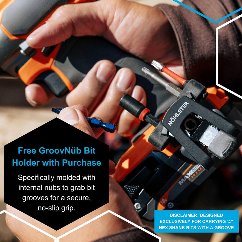 Nöhlster EZ-Draw Locking Tool Clip – Tool Holster Alternative for Cordless Drills & Impact Drivers – No Holster Required | Compatible with Select Milwaukee, DeWalt, Ryobi & Makita Models (3-Pack) 3 Blue Logo