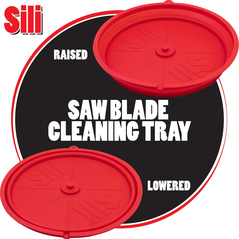 Sili Saw Blade Cleaner Tray, Collapsible Silicone Cleaning Tray for Saw Blades Up to 12 Inches in Diameter