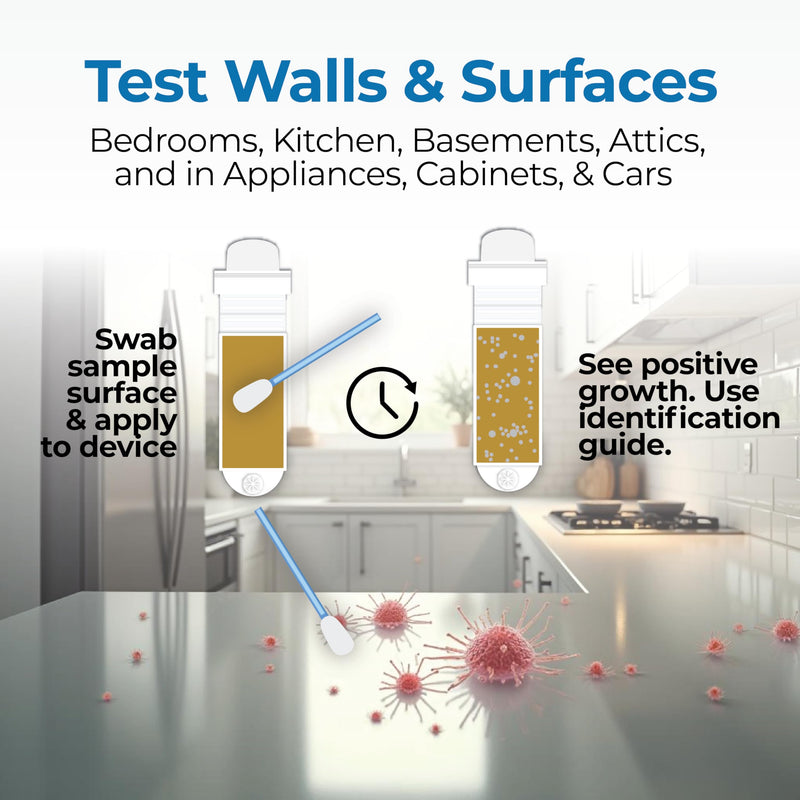 #1 Indoor Air Quality Test Kit by Detekt - (12) Screening Tests 6 Mold Tests + 6 Bacteria Tests - Test HVAC & Surfaces - DIY Mold Testing - Species Identification Guide & Consultation - Made in USA