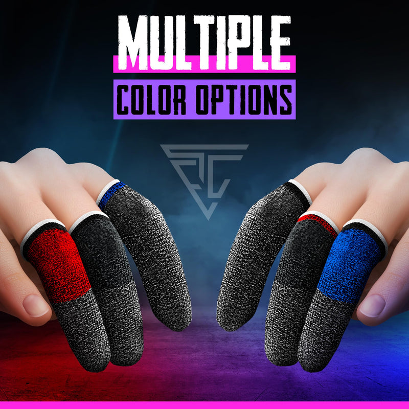 Empire Finger Sleeves for Gaming - Pack of 24 Anti Sweat, Anti Dryness, Breathable & Sensitive Finger Gloves - Silver Fibber Thumb Sleeves Gaming Mobile (Multi-Colour)