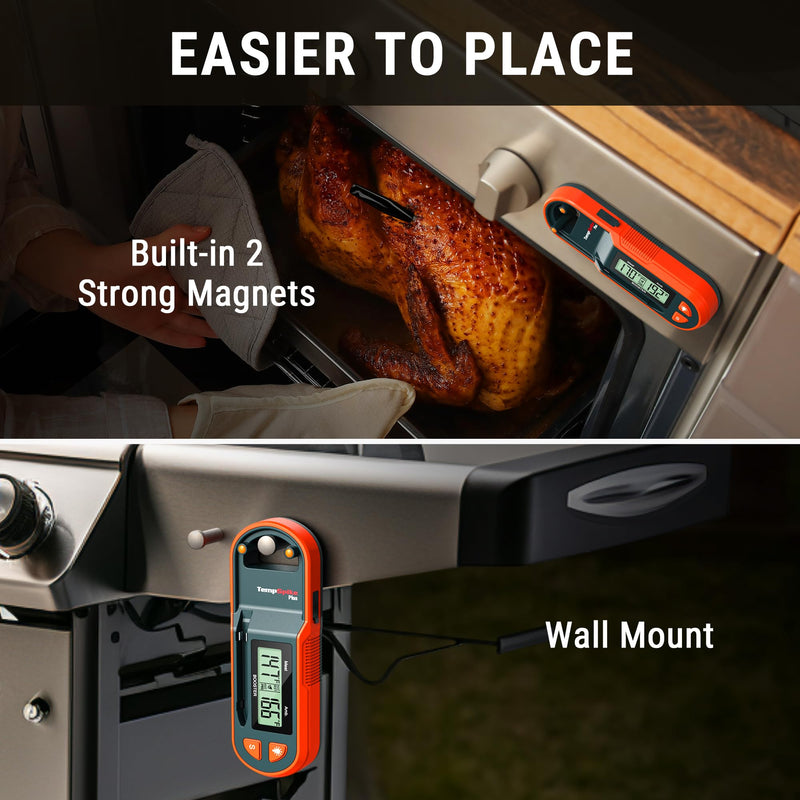 TempSpike 600 ft Wireless Meat Thermometer with Ultra-Thinner Probe, Bluetooth Meat Thermometer with Standalone LCD Booster for BBQ Grill Smoker Rotisserie Sous Vide 1 probe