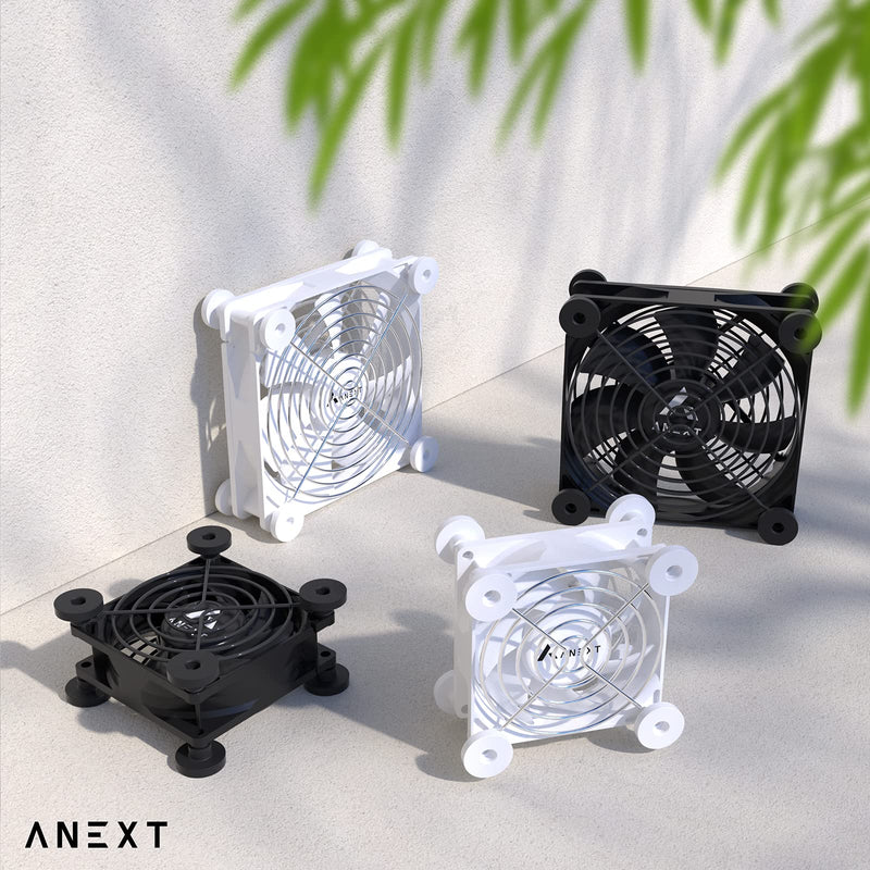 ANEXT, 120mm USB Computer Fan White, 120mm Fan, Silent Fans for Receiver DVR PlayStation Xbox Computer Cabinet Cooling, 2 in 1 Packs White