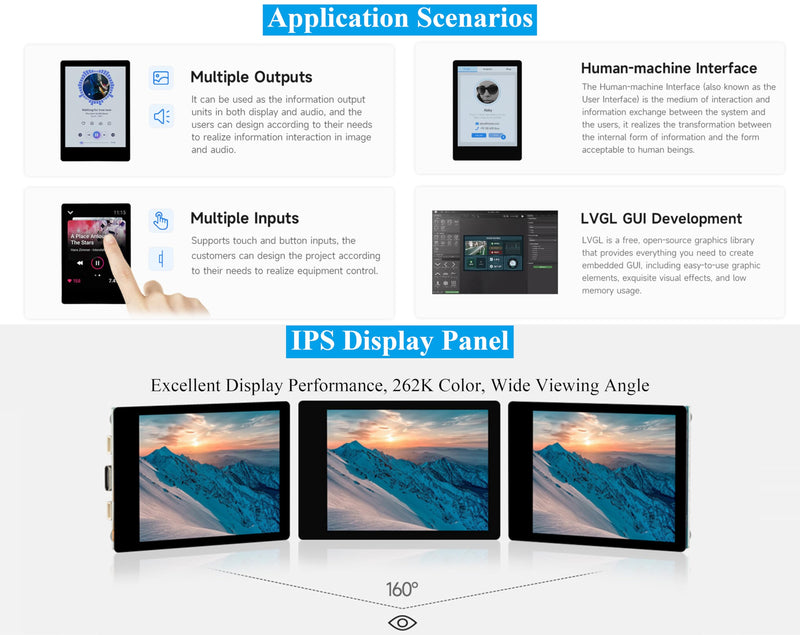 RP2350 2.8inch Capacitive Touch Display Development Board, 240x320, IPS LCD Screen, 5-Point Touch, SPI Interface, Accelerometer and Gyroscope Sensor, Dual-Core & Dual-Architecture Design