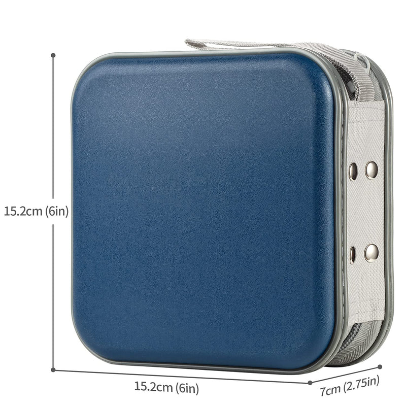UENTIP CD Case for Car,48 Capacity DVD Case Portable Zipper CD Case Holder Large Storage CD Wallet CD Organizer Home Travel (Dark Blue, 48) dark blue