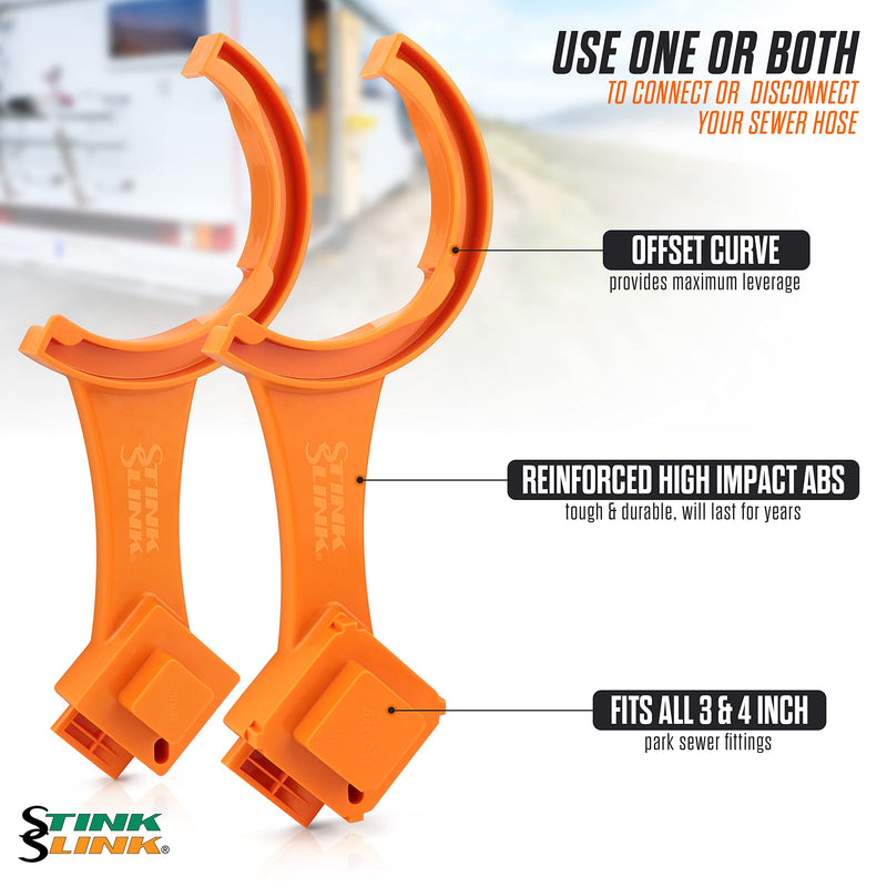 RV Sewer Hose Wrench - RV Sewer Wrench for 3" & 4" RV Sewer Cap Wrench - Sewer Hose Wrench for RV Camper - RV Sewer Hose Removal Tool - RV Sewer Hose Tool - RV Sewer Cap Removal Tool