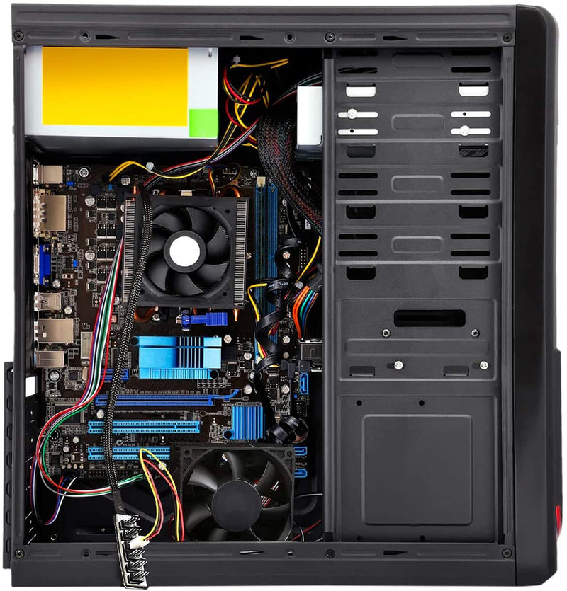 GeekerChip PWM Fan Hub, Hub for 4-Pin PWM Fans, 6-Way Fans, Black, Braided, Power Cable for Fans, CPU/Housing Adapter for Multiple Power Connector Fans 6 Way