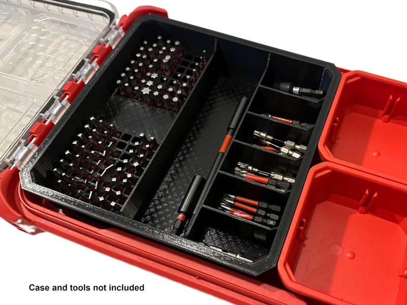 Impact bit holder insert for Packout Low Profile Organizers (7 Compartment + 110 Bit) (Red) Red