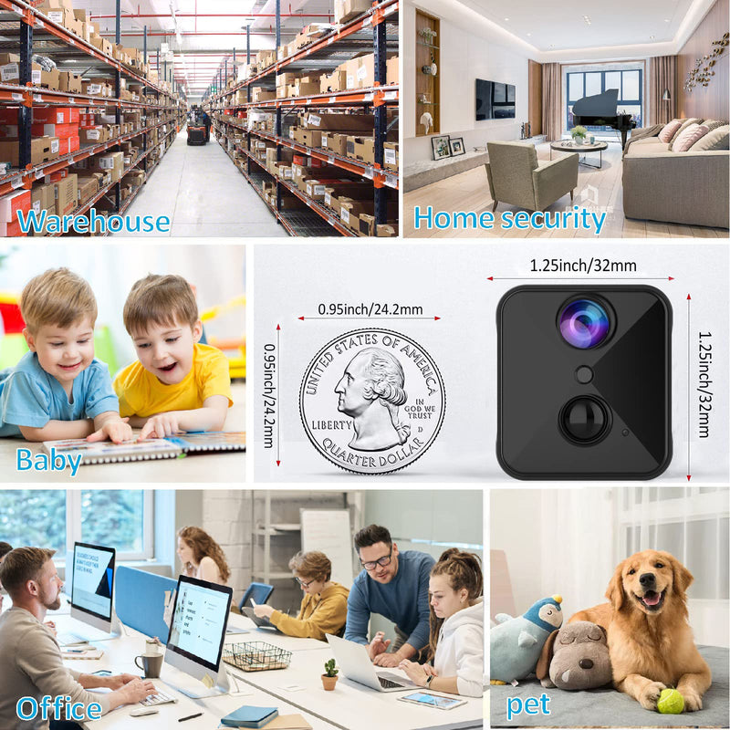 javiscam 2025 Upgraded Hidden Spy Camera,4K HD Mini Cam for Home with Night Vision,100 Days Long Battery Life, Motion Detection,Remote Viewing,Wireless Camera for Pet/Baby/Nanny Surveillance