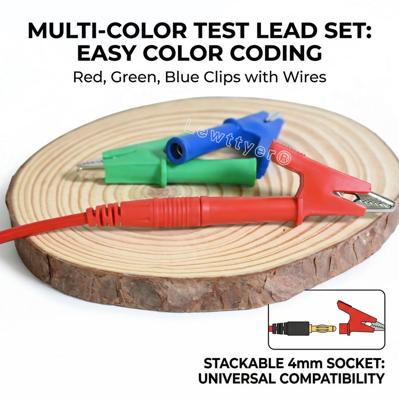Insulated Alligator Clips Multimeter Alligator Clips With 4Mm Banana Jack | 5 Colors Alligator Clips Small for Electronic Tests DIY Soldering and Car Repair Pack of 10 Lewttyer