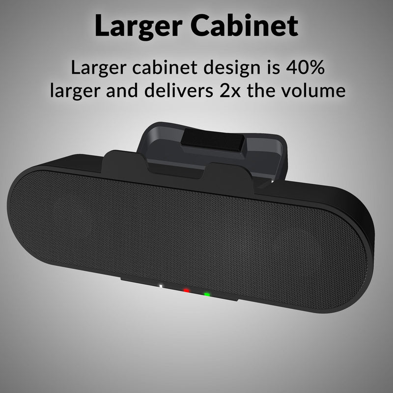 Cyber Acoustics USB & Bluetooth Speaker Bar (CA-2890PRO) USB Powered Speaker with Speakerphone for PC and Bluetooth for Smartphones, Clamps to Monitors up to 2 Inches Thick USB & BT - Pro