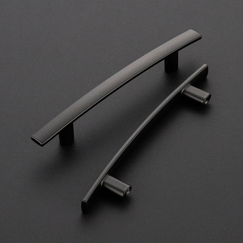 Ravinte 10 Pack Cabinet Handles Matte Black Cabinet Pulls Kitchen Cabinet Handles,Curved Drawer Pulls in 6-1/4 Inch Length with 4 Inch Hole Center Arch Kitchen Cabinet Hardware
