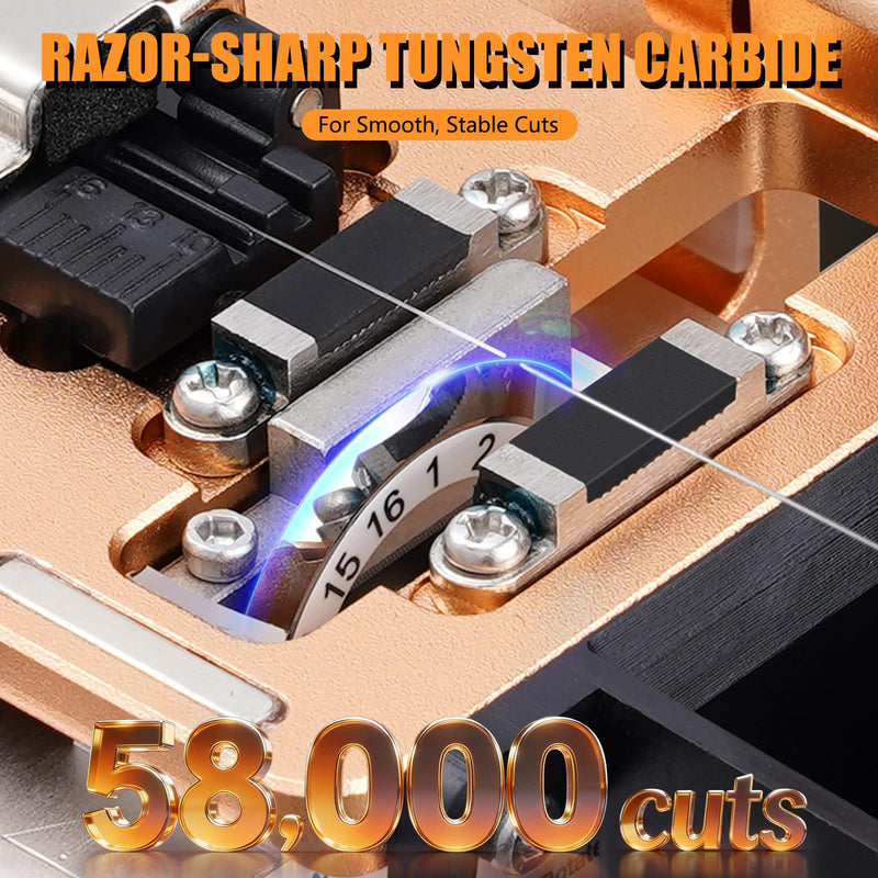 S09 High Precision Optical Fiber Cleaver – 16-Port Tungsten Steel Blade, 58,000 Cuts, 3-in-1 Fixture for 0.25/0.9/2.5-3.0mm Fibers, Automatic Reset, CNC Aviation Aluminum for FTTH & Splicing