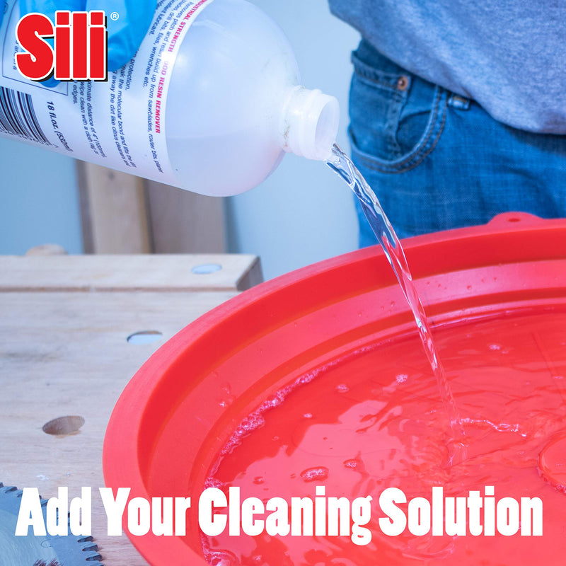 Sili Saw Blade Cleaner Tray, Collapsible Silicone Cleaning Tray for Saw Blades Up to 12 Inches in Diameter