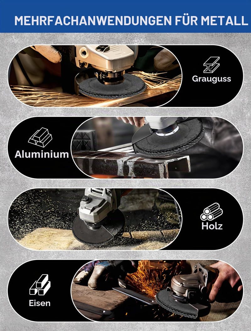 Grinding Discs 125 mm Grit 60/80/120 for Angle Grinders and Polishing Machines Pack of 9 125 mm, grain size 60/80/120