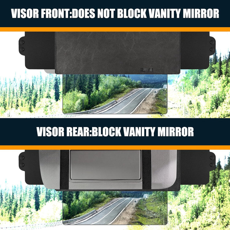 Sun Visor Extender for Car, Polarized Car Visor Extender with Polycarbonate Lens and Side Sunshade, Car Visor Protect from Glare, UV Rays, Snow Blindness for Safe Driving, Universal Fit Cars Black