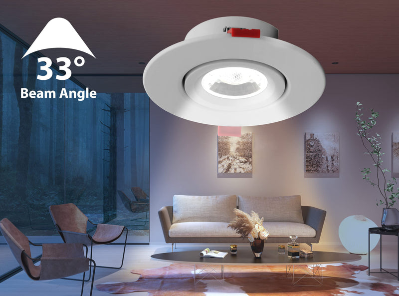 DGC 4-inch White Selectable Canless Adjustable Gimbal LED Recessed Downlight (DGC43120SRDWH) 4 Inches