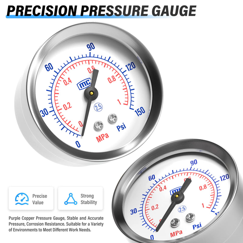 TAILONZ PNEUMATIC 1/4 Inch NPT Automatic Drain Air Filter Pressure Regulator Combo Piggyback, Air Tool Compressor Filter with Gauge AW2000-02D 1/4"NPT Auto Drain