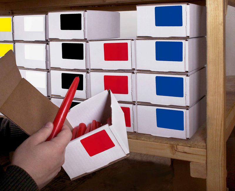 ChromaLabel 2 x 3 inch Permanent Color Code Rectangle Labels, 100 Stickers per Dispenser Box, Red