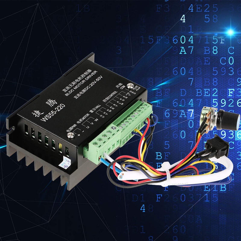 Phase BLDC Motor Driver with Cable WS55-220 DC 48V 500W CNC Brushless Spindle Stepper Motor Driver for Small Devices