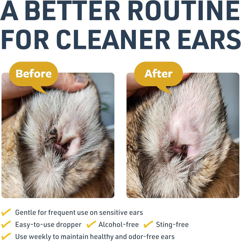 Veterinary Formula Clinical Care Ear Therapy, 4 oz. – Medicated Ear Drops to Help Relieve Bacterial and Fungal Infections in Dogs and Cats – Cleans and Deodorizes 4 ounces
