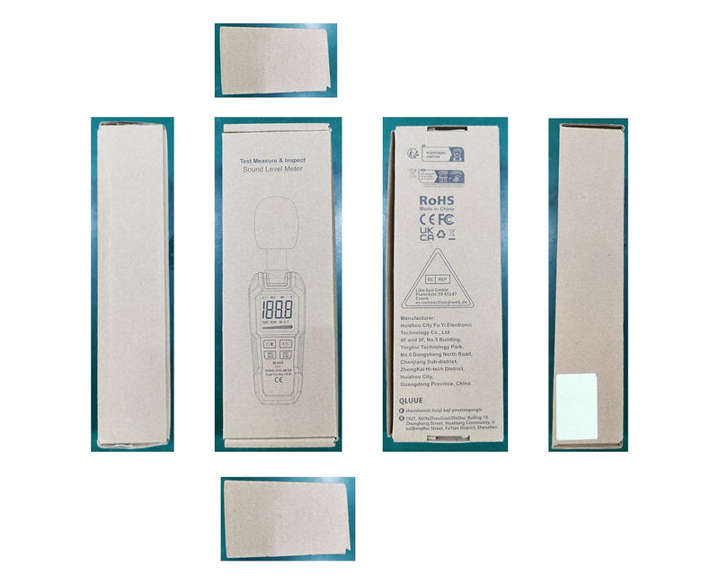 QLUUE Sound Level Meter Digital Portable Decibel Meter 30dB to 130dB A/C Weighted LCD Display Can be used at home, factory and street