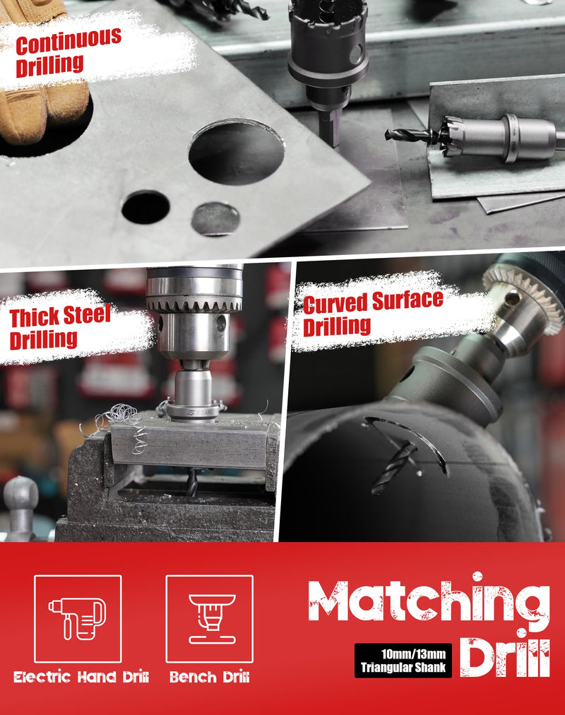 EZARC Carbide Hole Cutter for Thick Metal, Deep Cut Hole Saw for Stainless Steel, Metal Pipes and Hard Material, CHS-25M 2-1/2'' 64mm 2-1/2'' | 64mm Single Pack