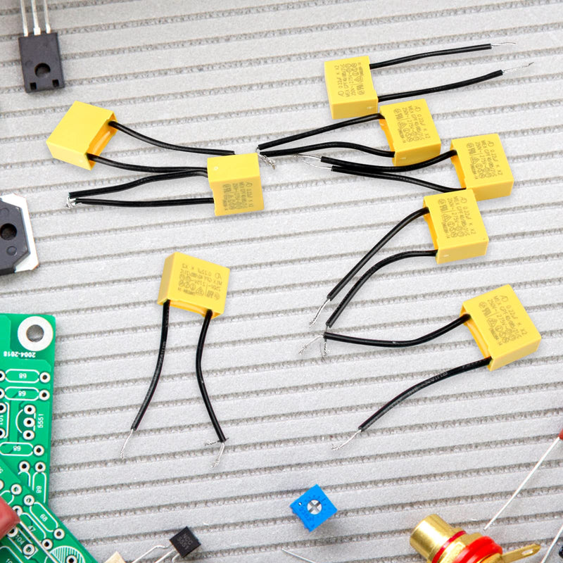 Pack of 10 LED suppressor capacitors for flashing, capacitor X2, non-outgoing LED lamps, suppression capacitor 0.22µF 275V