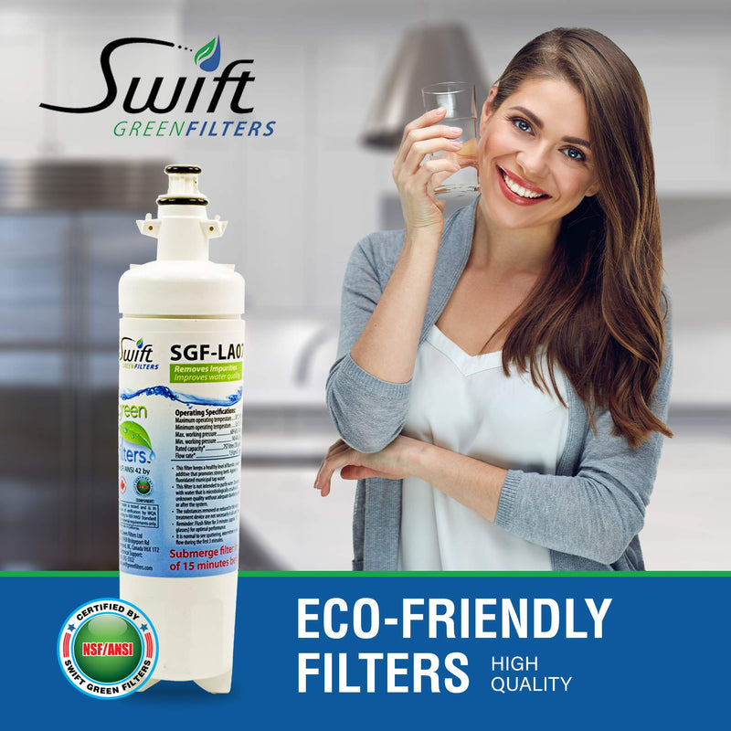 Swift Green Filters SGF-LA07 (2 Pack) LT700-P, 04609690000, 09690, 46-9690, ADQ36006102, ADQ36006101 LG Replacement Water Filter, 2 Count, white 2 Pack