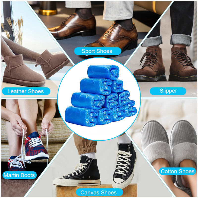 flintronic disposable shoe covers, PE shoe covers, 40 pieces (20 pairs), disposable shoe covers, non-slip and waterproof to keep shoes/floors/carpets clean and tidy