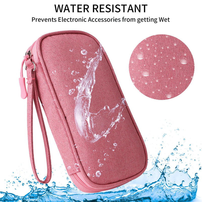 Travel Cable Organizer,Electronics Accessories Organizer Bag,Electronic Organizer Travel Universal Cable Organizer Electronics Accessories Bag for Charger, Phone, memory card,Travel Gadget Bag (Pink) Pink