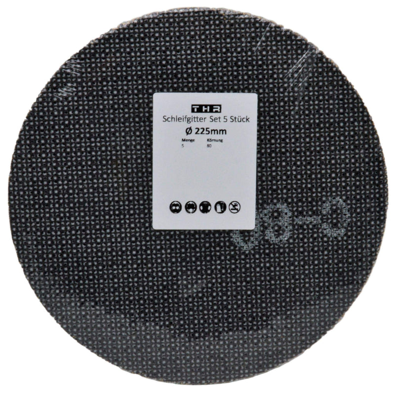 Sanding grid Ø 225mm Velcro grain 80 5 pieces for long neck sander ceiling sander K80