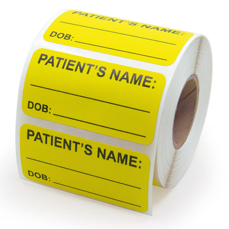 Patient Name and DOB Medical Healthcare Labels